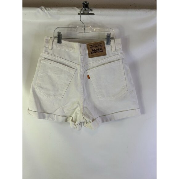 Vintage 90s Levis 37954 Regular Fit High Rise Cuffed Shorts White Orange Tab 11 - Picture 4 of 7